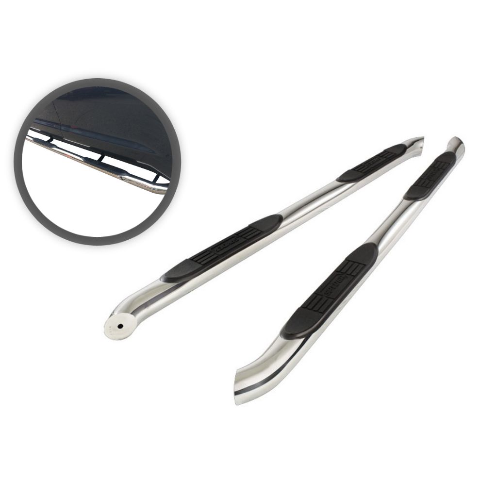 3in Round Side Steps Stainless Steel