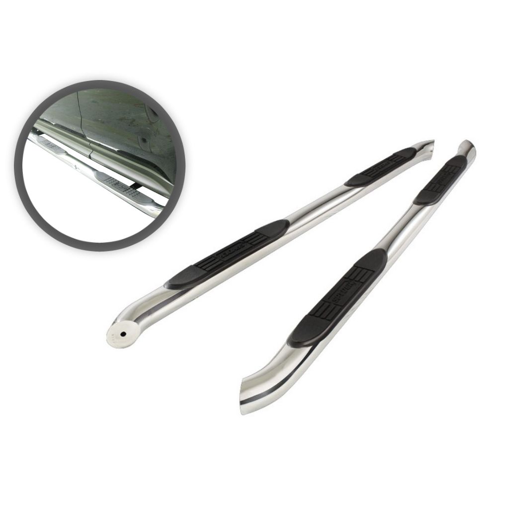 3in Round Side Steps Stainless Steel