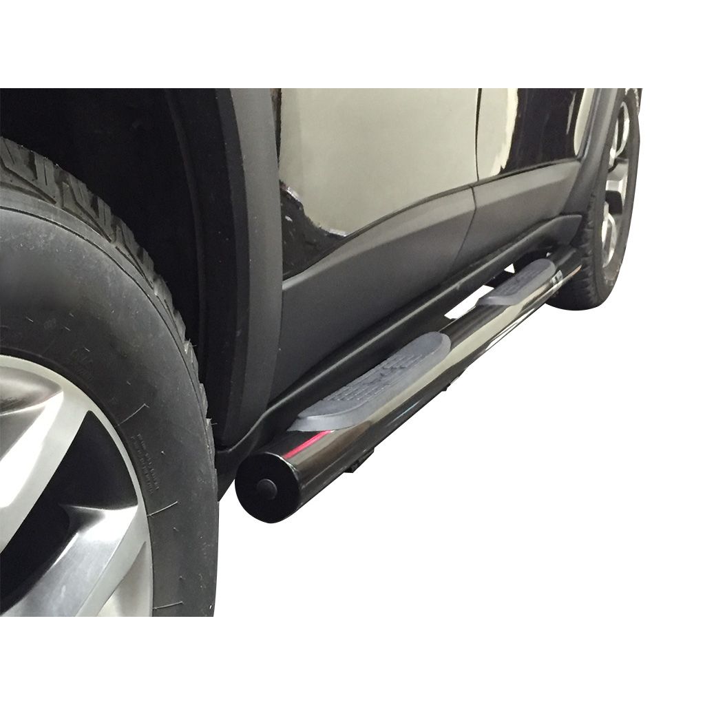 3in Round Side Steps Black Powdercoat