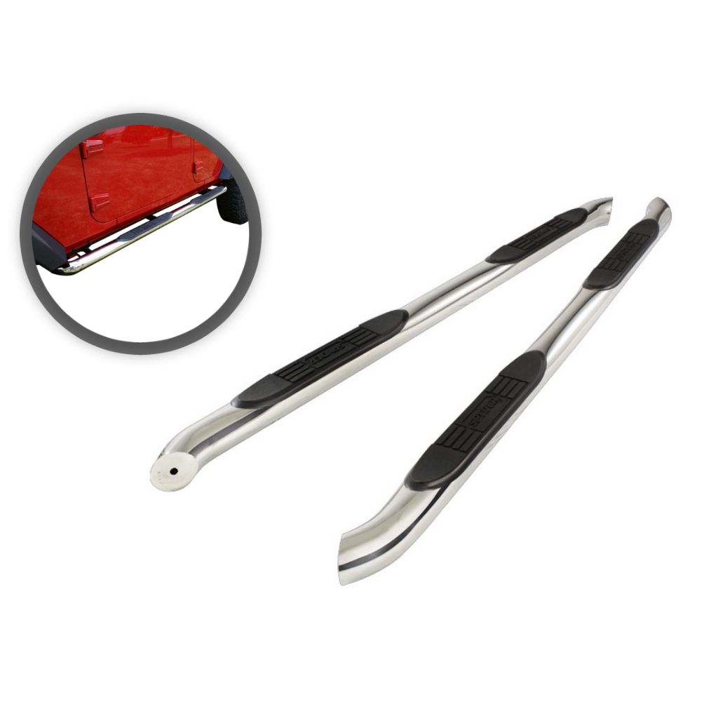 3in Round Side Steps Stainless Steel