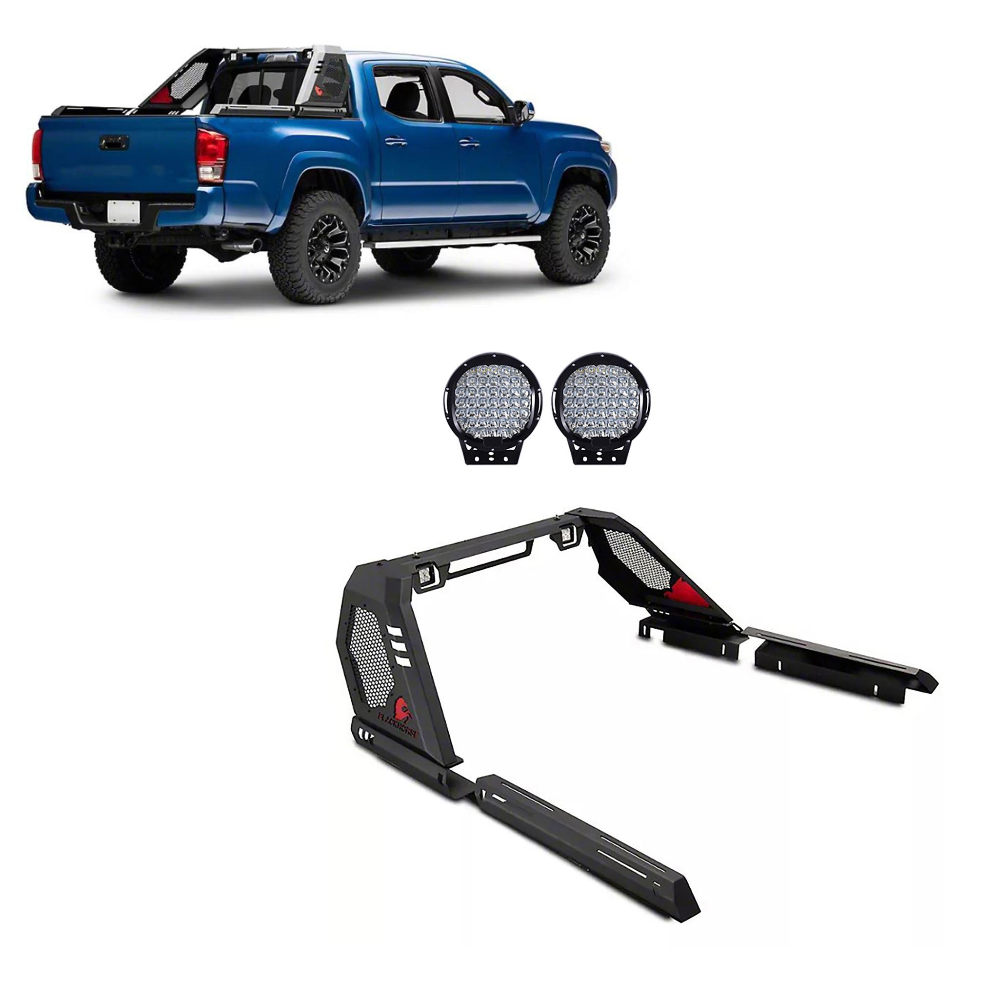 Black Horse Off Road Vigor Roll Bar Kit Black Steel VIRB06B-PL69B