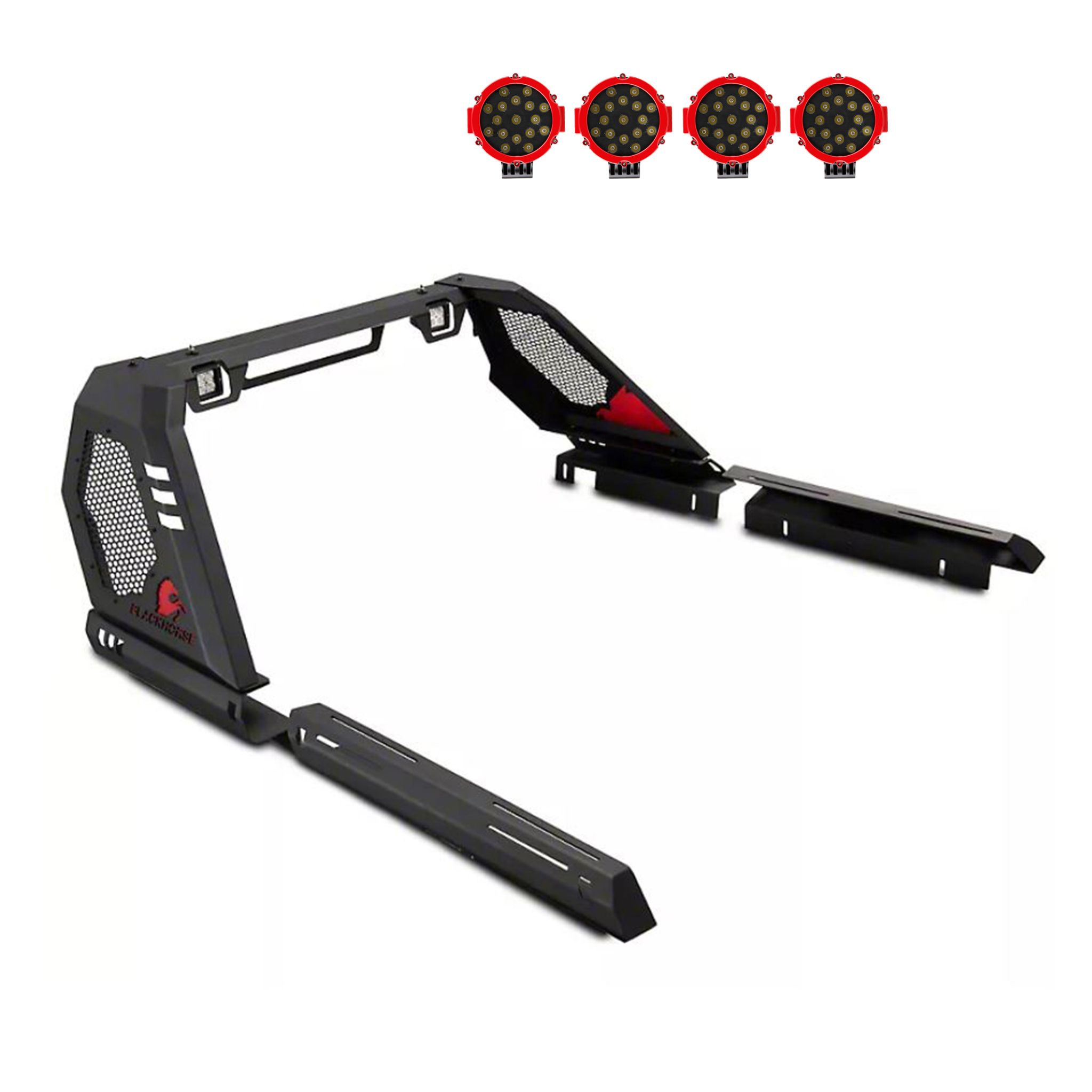 Black Horse Off Road Vigor Roll Bar Kit Black Steel VIRB06B-PLR