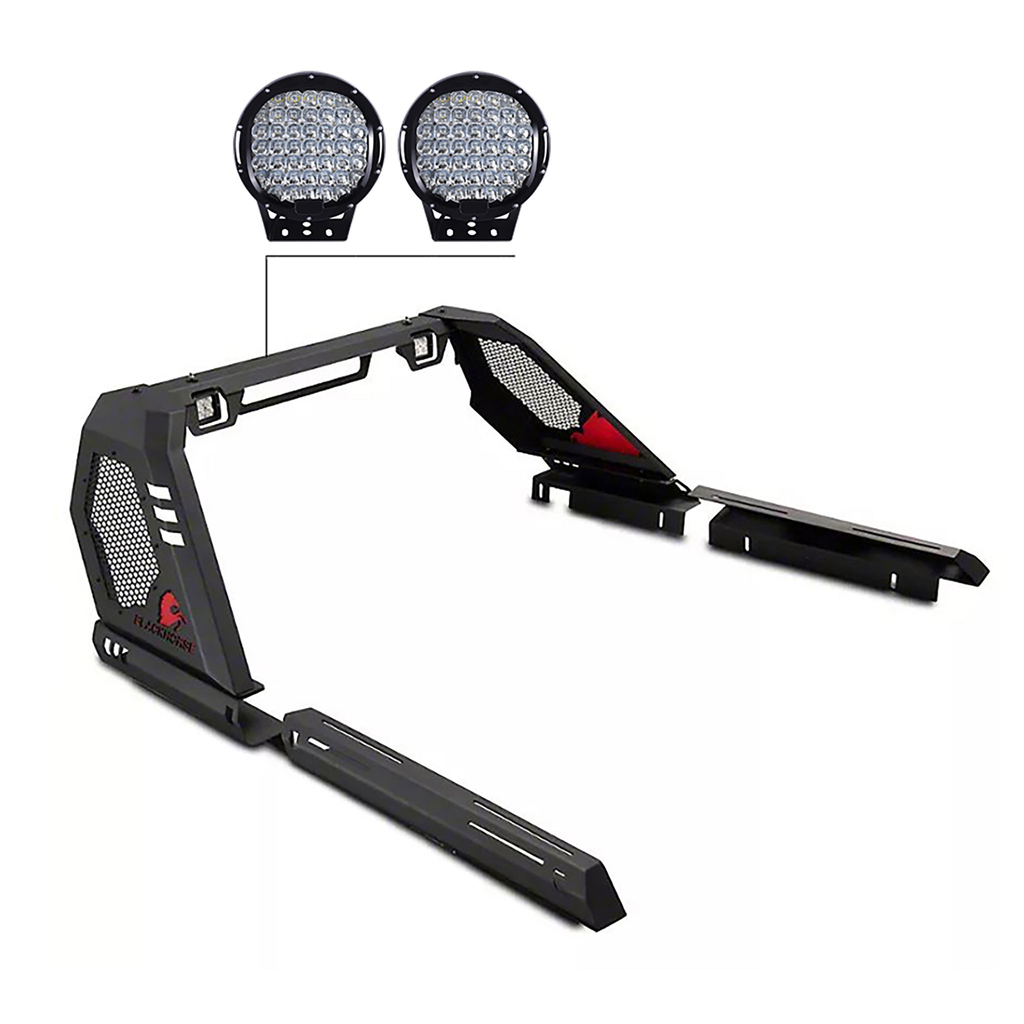 Black Horse Off Road Vigor Roll Bar Kit Black Steel VIRB07B-PL69B