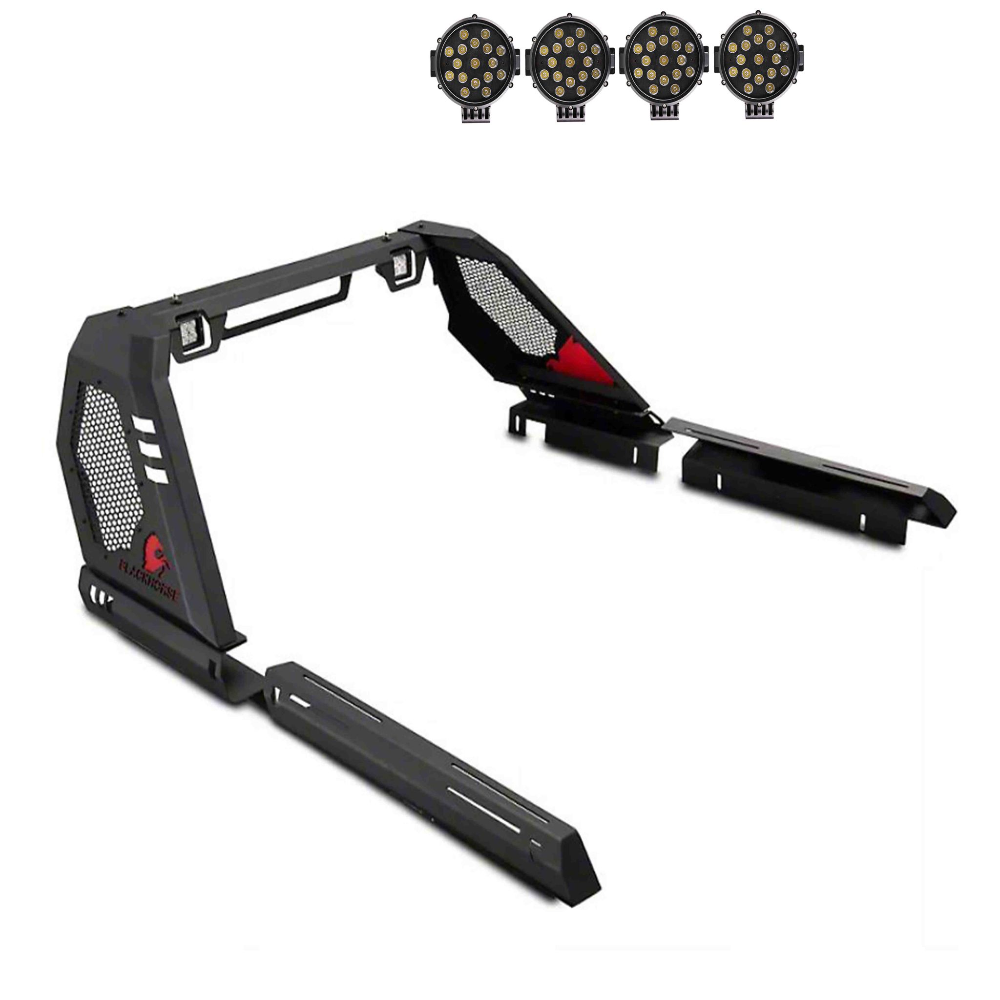 Black Horse Off Road Vigor Roll Bar Kit Black Steel VIRB07B-PLB