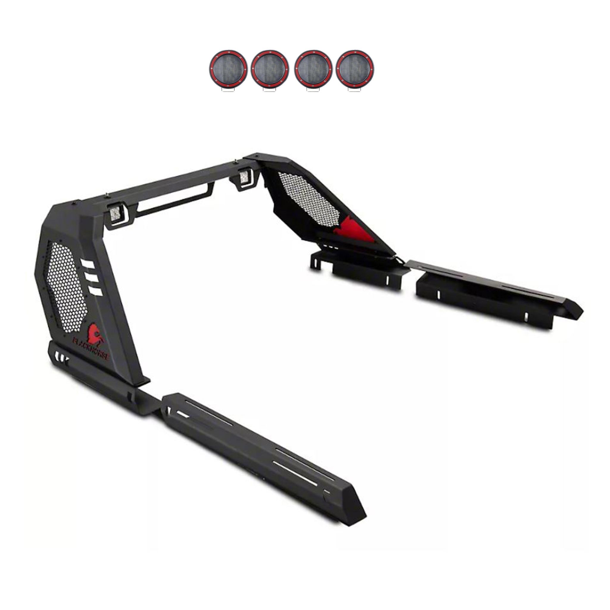 Black Horse Off Road Vigor Roll Bar Kit Black Steel VIRB07B-PLFR