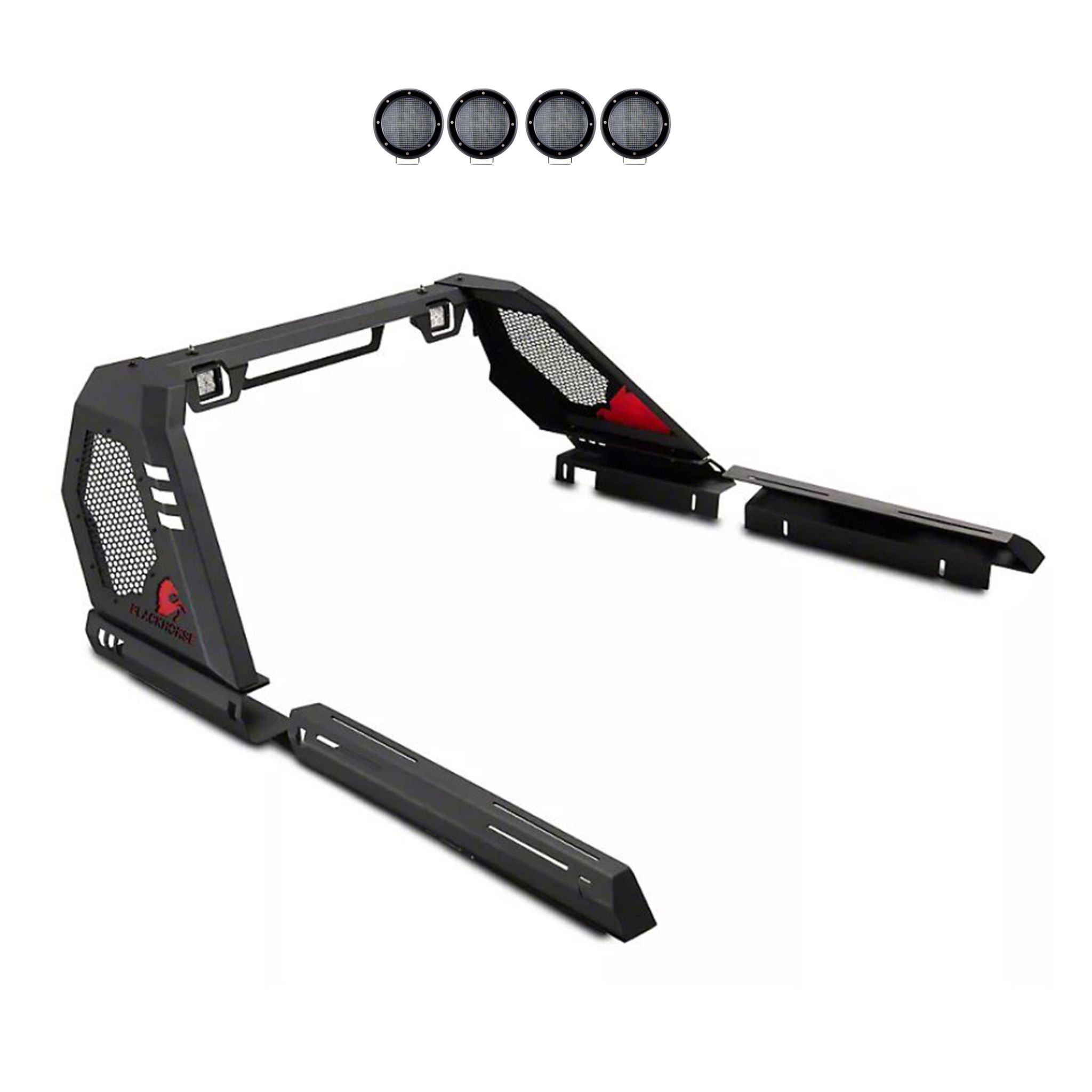 Black Horse Off Road Vigor Roll Bar Kit Black Steel VIRB08B-PLFB