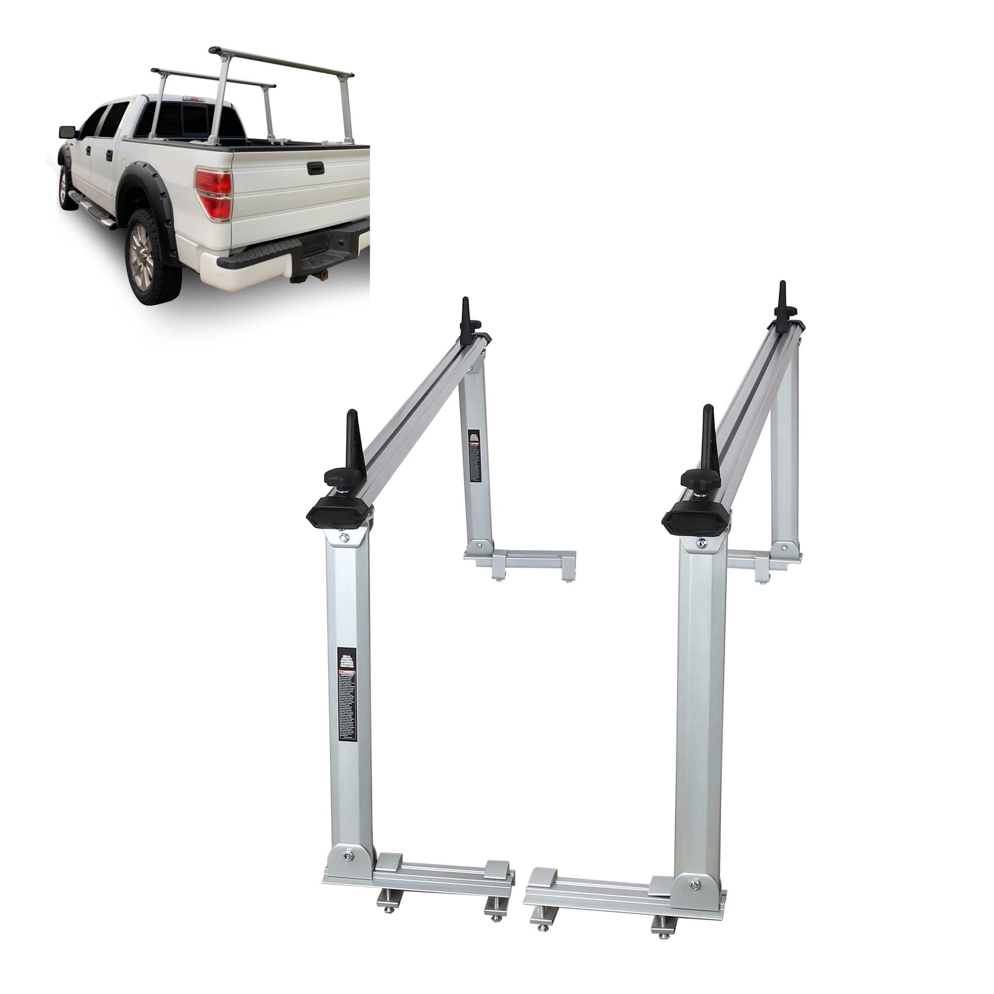 Black Horse Off Road Summit Commercial Ladder Bed Rack Silver Aluminum WHATRS