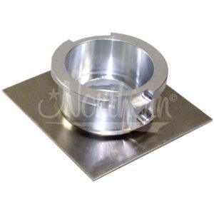 Machined Aluminum Filler Neck with 3 x 3 Inch Square Flange