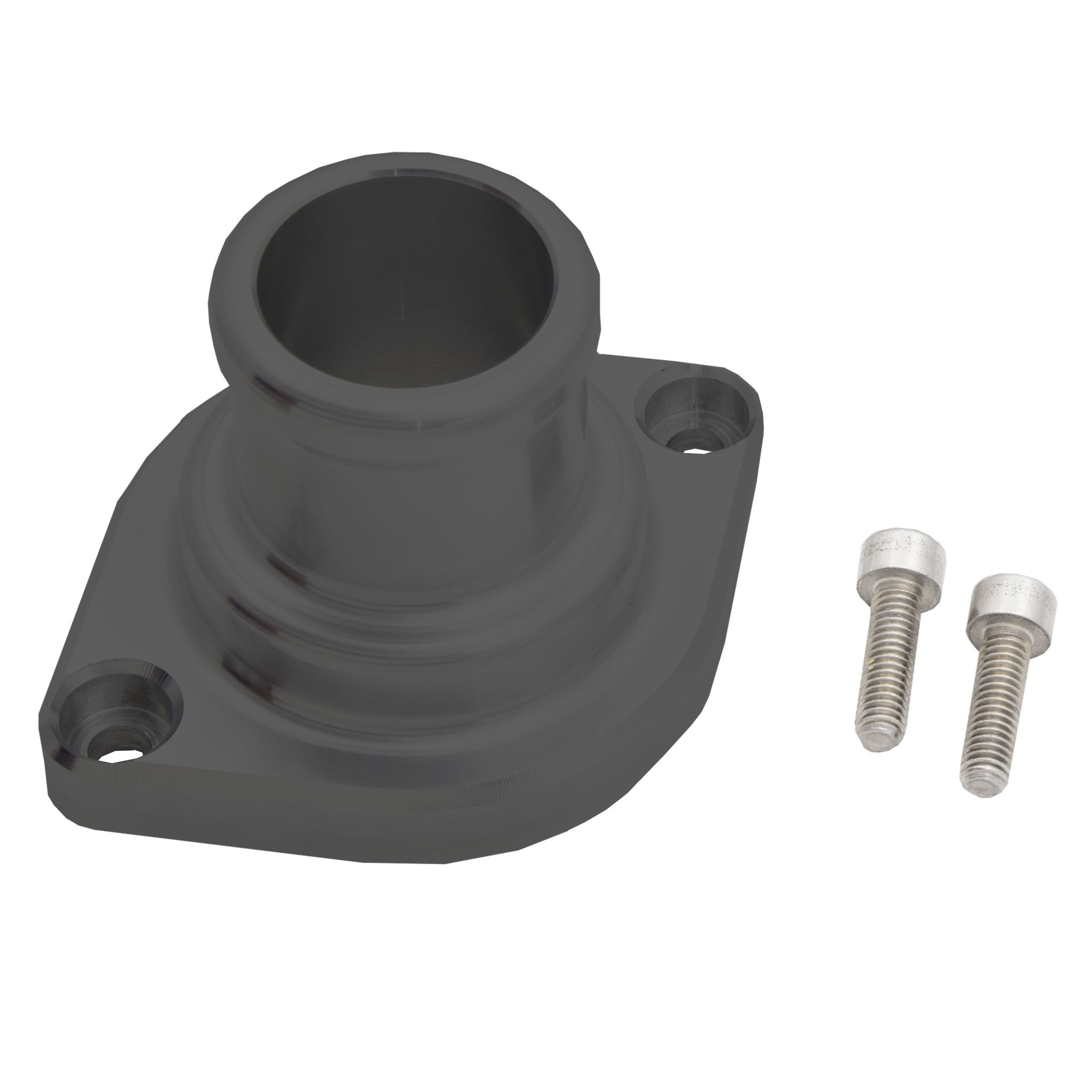 Water Neck, Chevy, LS Engine, Straight, One Piece, Billet, Black