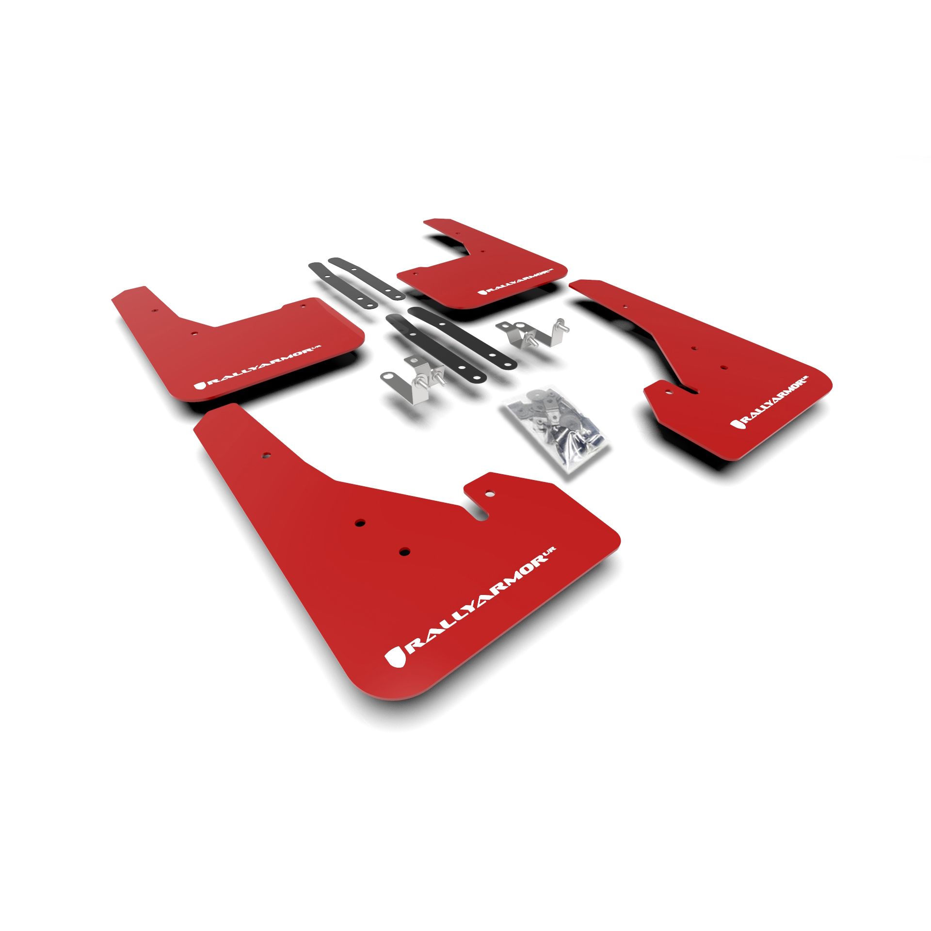 Rally Armor MF67-UR-RD/WH 2018-2025 Toyota Corolla Hatchback Red Mud Flap/White Logo