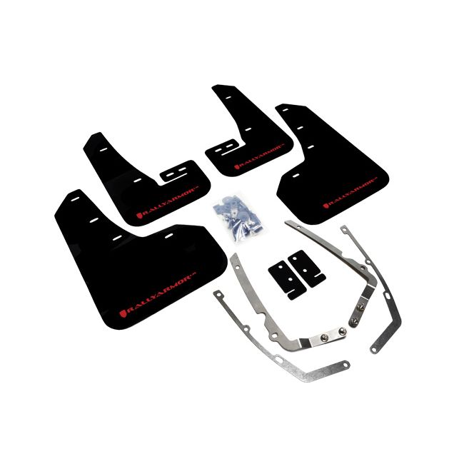 Rally Armor MF37-UR-BLK/RD - 2015-2019 Volkswagen Golf R, GTI, TSI, Sportwagen, Alltrack / 2015-2019 Volkswagen Golf, GTI, TSI, Sportwagen, Alltrack - Black Mud Flap/Red Logo