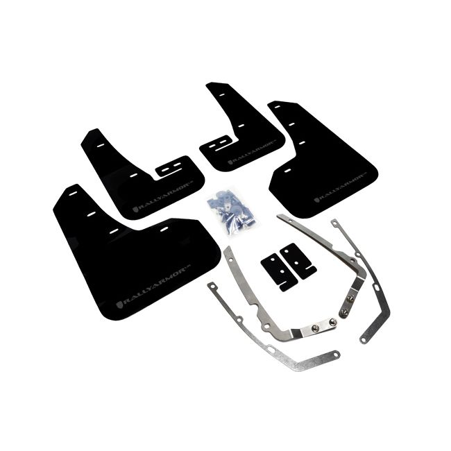 Rally Armor MF37-UR-BLK/GRY - 2015-2019 Volkswagen Golf R, GTI, TSI, Sportwagen, Alltrack / 2015-2019 Volkswagen Golf, GTI, TSI, Sportwagen, Alltrack - Black Mud Flap/Grey Logo