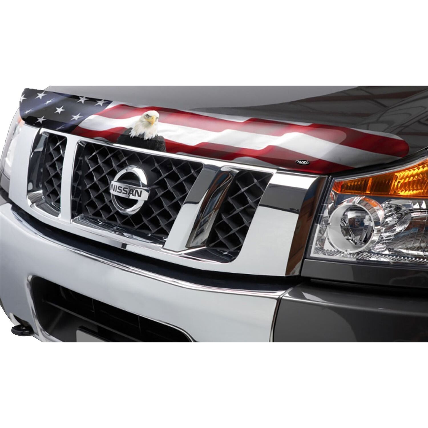 Husky Liners Hood Shield Eagle with Flag Design 2818635