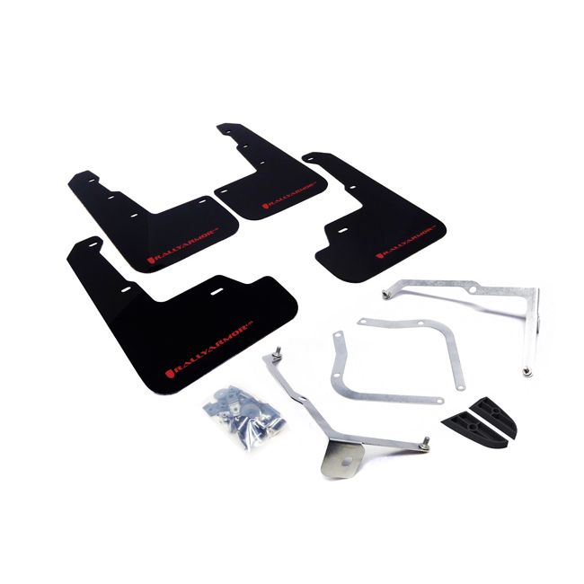 Rally Armor MF32-UR-BLK/RD - 2015-2019 Subaru WRX Sedan / 2015-2019 Subaru STI Sedan - Black Mud Flap/Red Logo