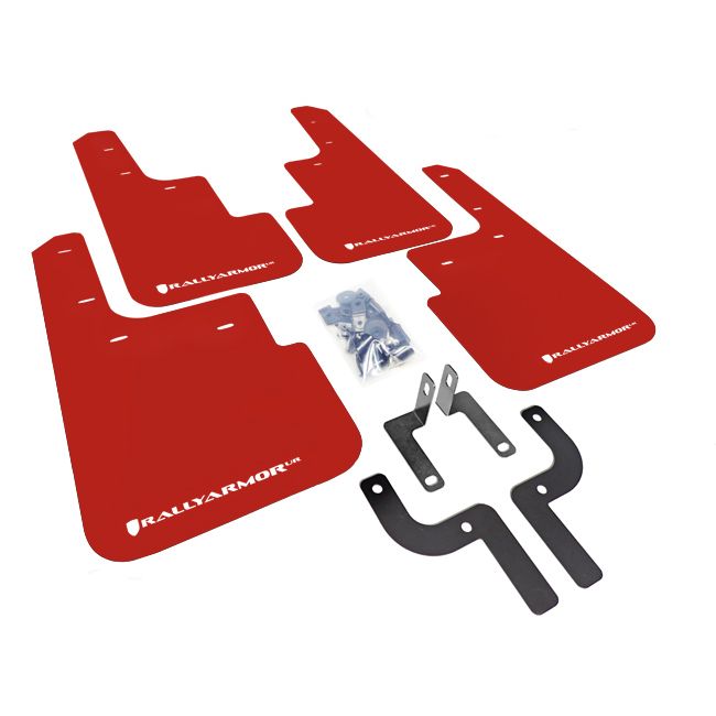 Rally Armor MF33-UR-RD/WH - 2010-2019 Mitsubishi Outlander Sport Outlander Sport/ASX/RVR - Red Mud Flap/White Logo