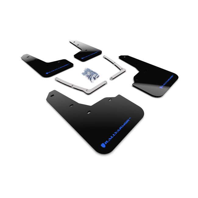 Rally Armor MF50-UR-BLK/BL - 2016-2021 Honda Civic Sedan, Coupe - Black Mud Flap/Blue Logo