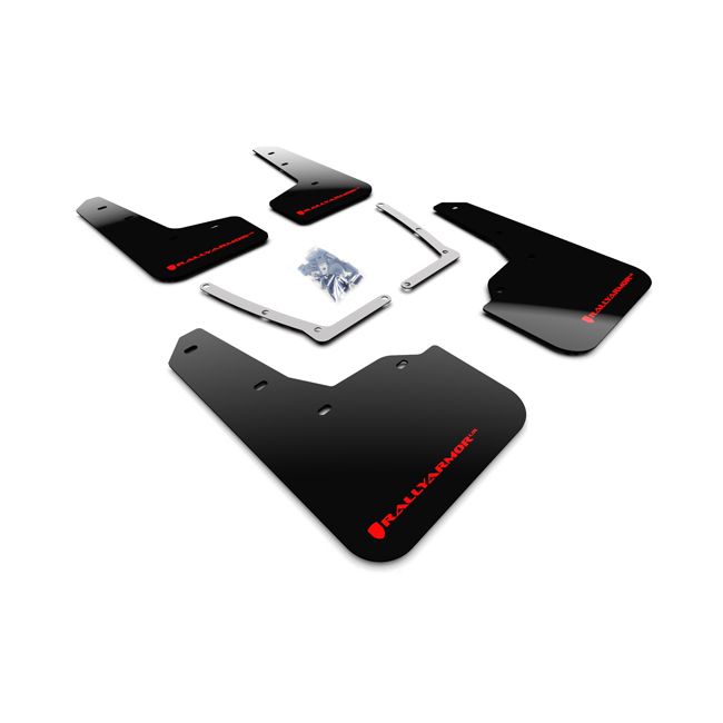 Rally Armor MF50-UR-BLK/RD - 2016-2021 Honda Civic Sedan, Coupe - Black Mud Flap/Red Logo