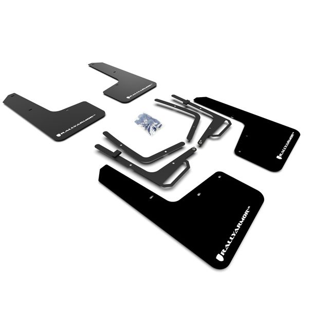 Rally Armor MF53-UR-BLK/WH - 2017-2020 Ford Raptor Raptor - Black Mud Flap/White Logo