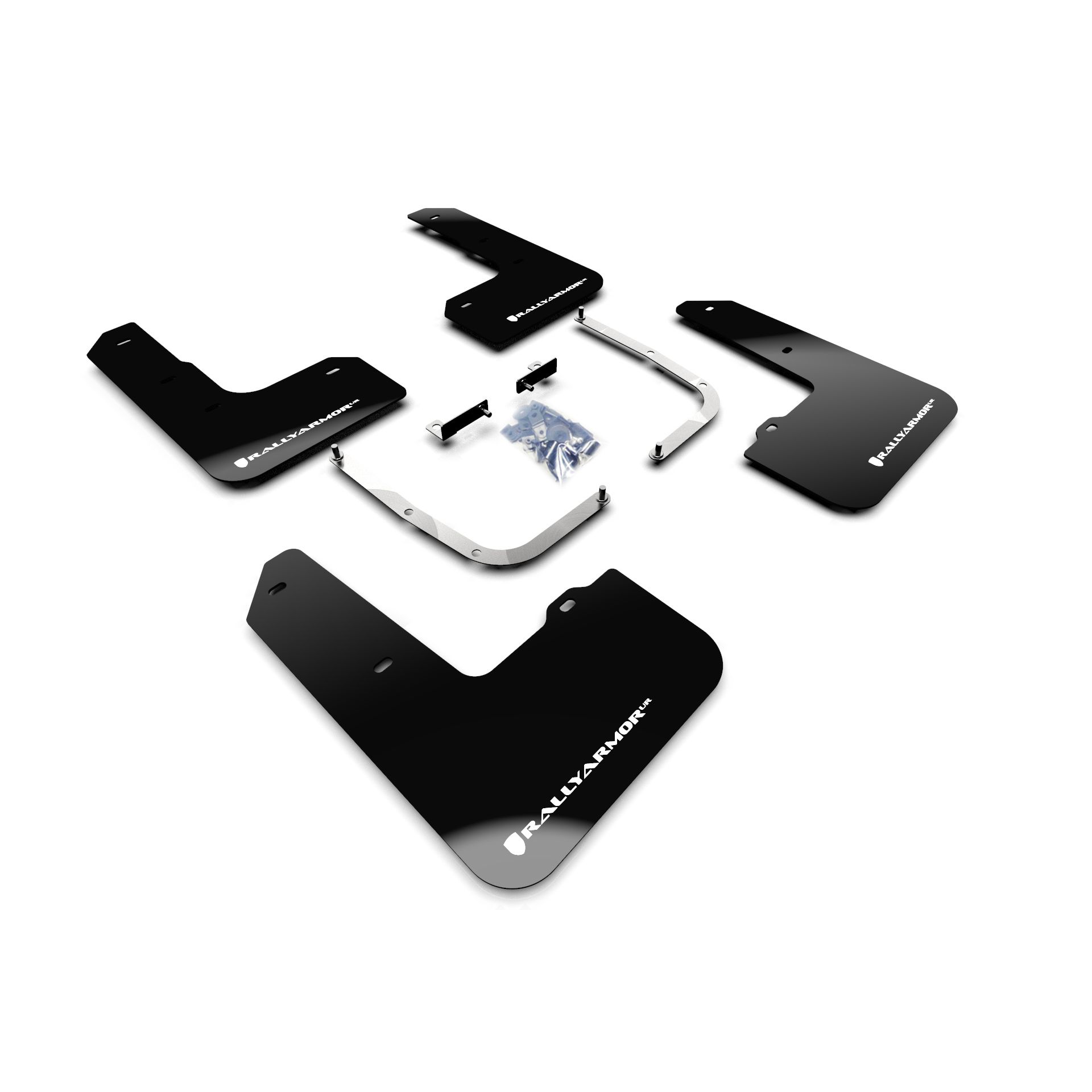 Rally Armor MF57-UR-BLK/WH - 2019-22 Hyundai Veloster Veloster N - Black Mud Flap/White Logo