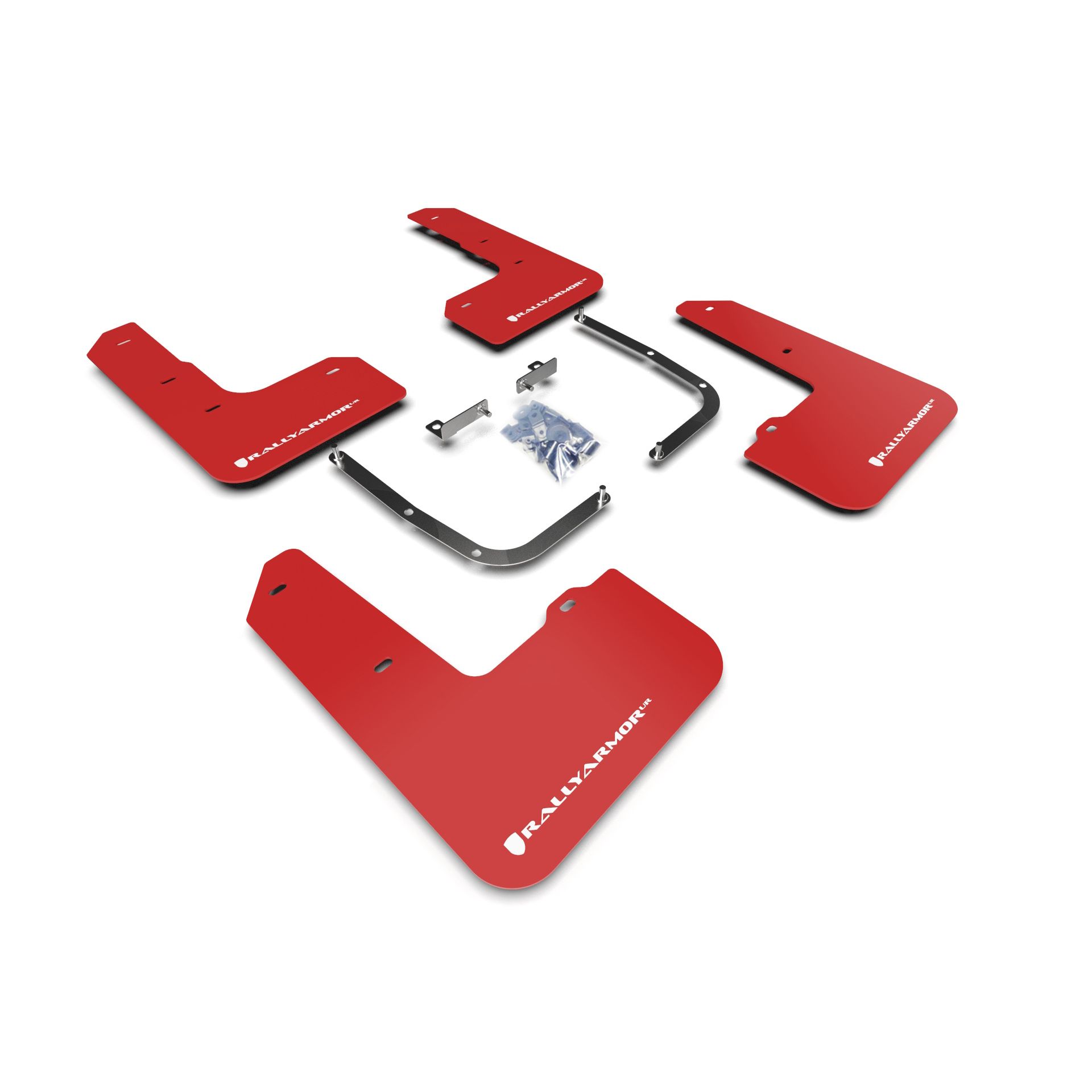 Rally Armor MF57-UR-RD/WH - 2019-22 Hyundai Veloster Veloster N - Red Mud Flap/White Logo