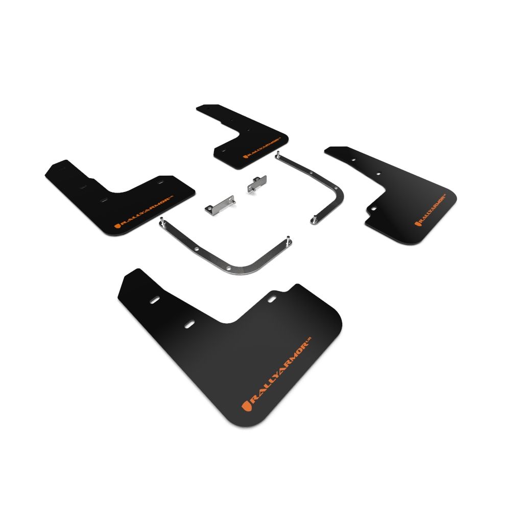 Rally Armor MF58-UR-BLK/OR - 2019-21 Hyundai Veloster Veloster Turbo, 2.0 R-Spec - Black Mud Flap/Orange Logo