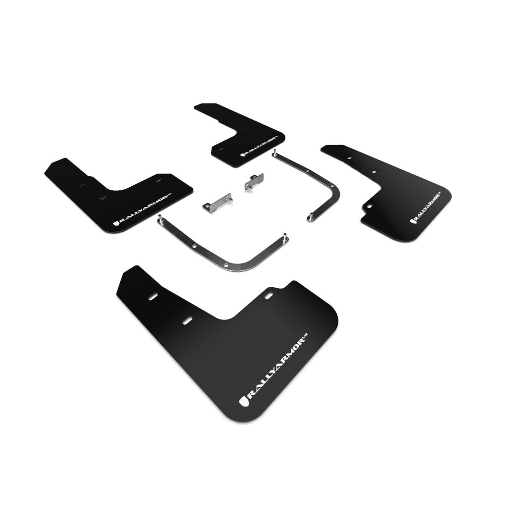 Rally Armor MF58-UR-BLK/WH - 2019-21 Hyundai Veloster Veloster Turbo, 2.0 R-Spec - Black Mud Flap/White Logo