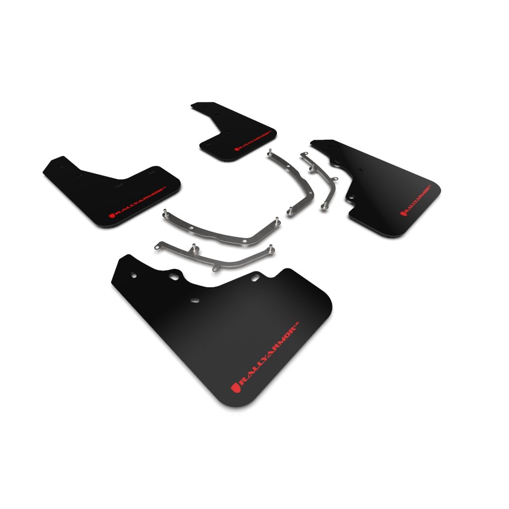 Rally Armor MF61-UR-BLK/RD - 2019-25 Mazda3 Hatchback - Black Mud Flap/Red Logo