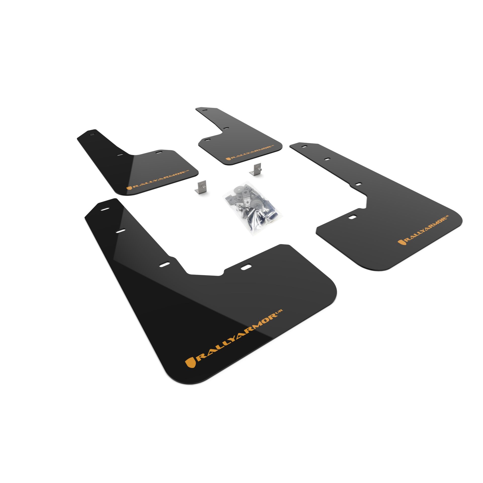 Rally Armor MF76-UR-BLK/WOR - 2022-25 Subaru Outback Wilderness - Black Mud Flap/Wild Orange Logo