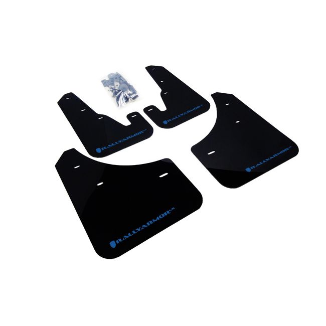 Rally Armor MF9-UR-BLK/BL - 2004-2009 Mazda 3 I/Mazdaspeed/S - Black Mud Flap/Blue Logo