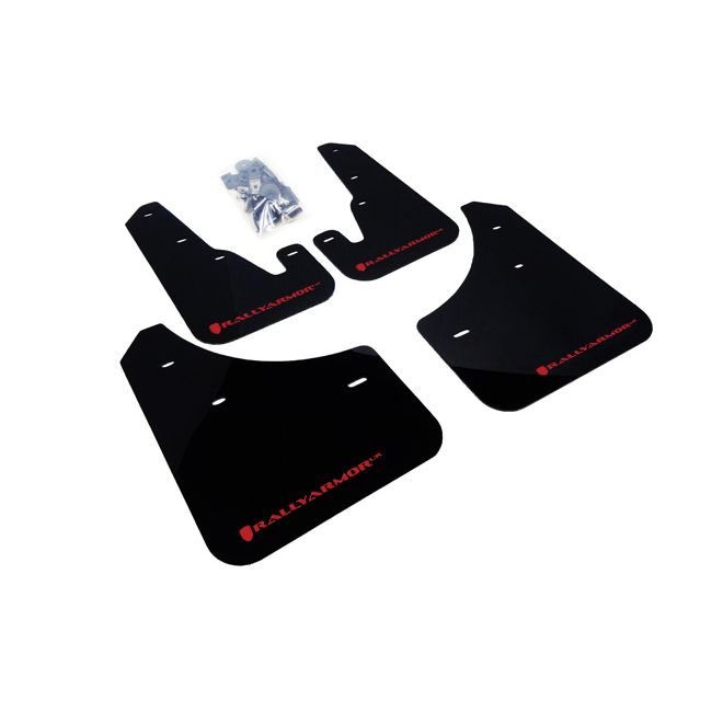 Rally Armor MF9-UR-BLK/RD - 2004-2009 Mazda 3 I/Mazdaspeed/S - Black Mud Flap/Red logo