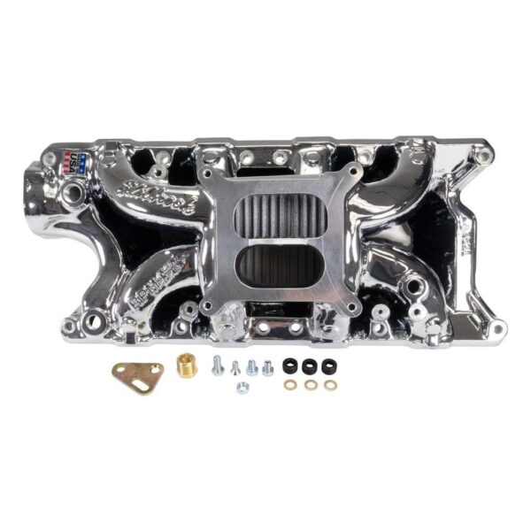 Edelbrock RPM Air-Gap Intake Manifold for Small-Block Ford, Chrome Plasma Finish