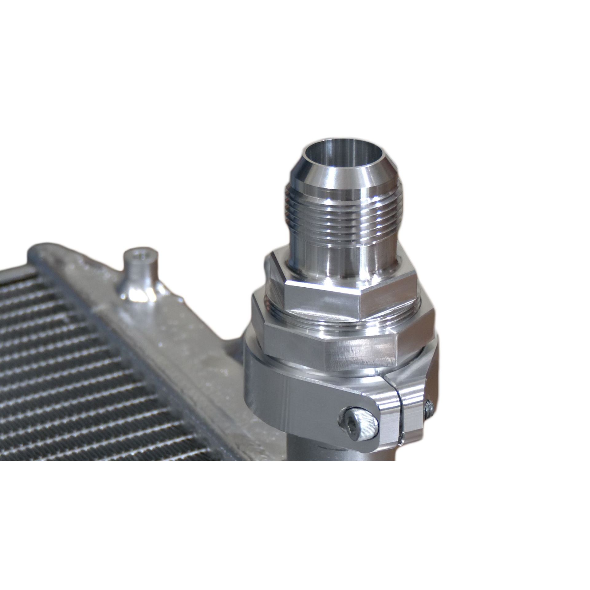 Weld Free 16AN Compression Fitting; Fits 1.25-1.35"; Clearcoat; Billet