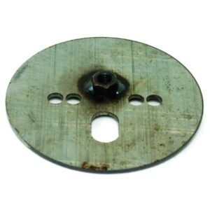 Air spring patten plate with 7/16 nut, centered, 1/8" thick x 5.5" O.D.