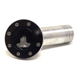 Billet aluminum gas cap for 1967-1968 Camaro, locking, anodized Black.