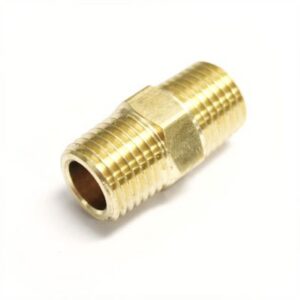 Airline Fitting, Nipple. 1/4" NPT x 1" Long with Hex