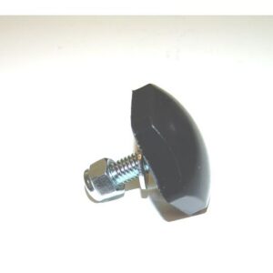 1/2" tall bump stop, polyurethane with 3/8" stud, nut and washer.
