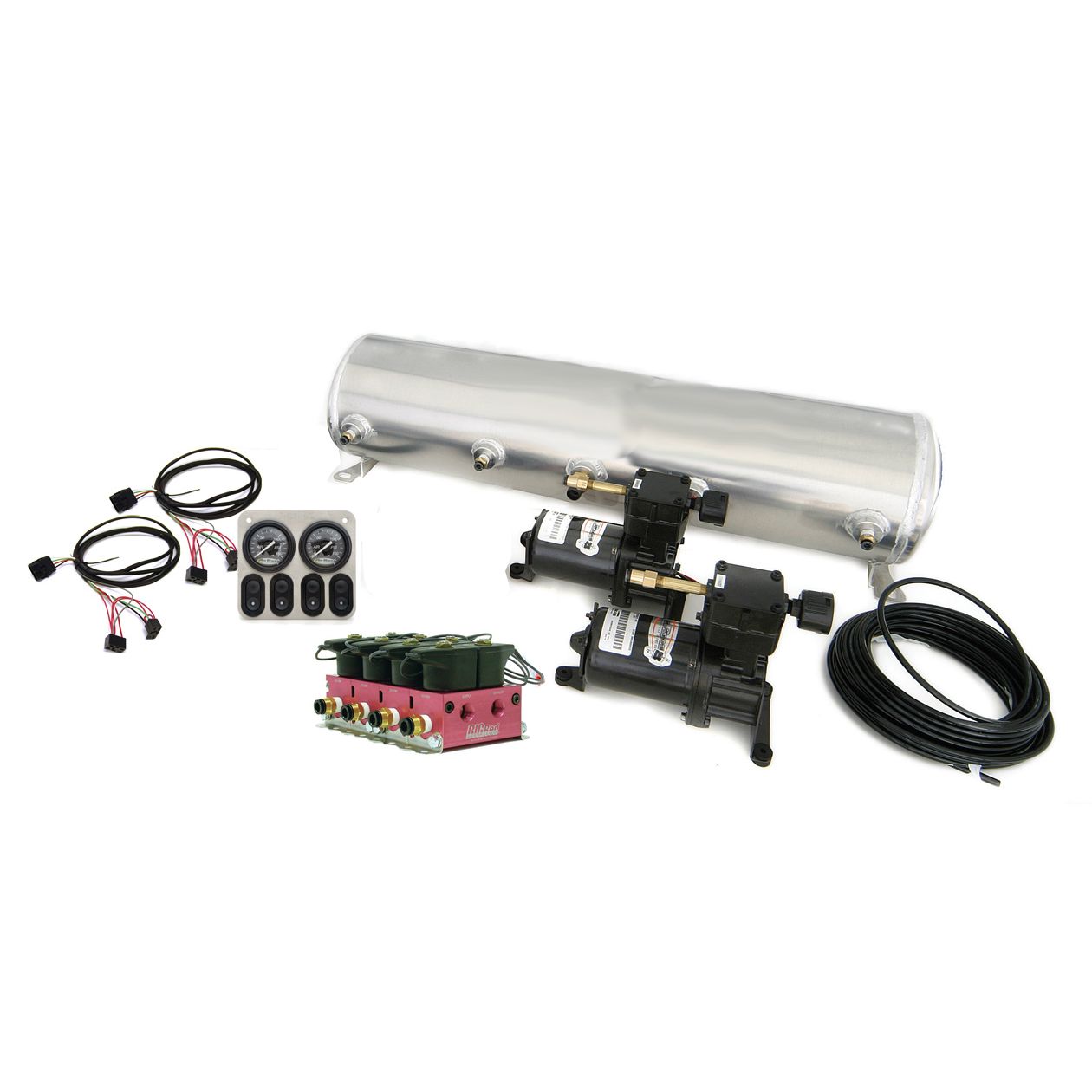BigRed Analog 4 way air suspension control system with 5 gallon tank.