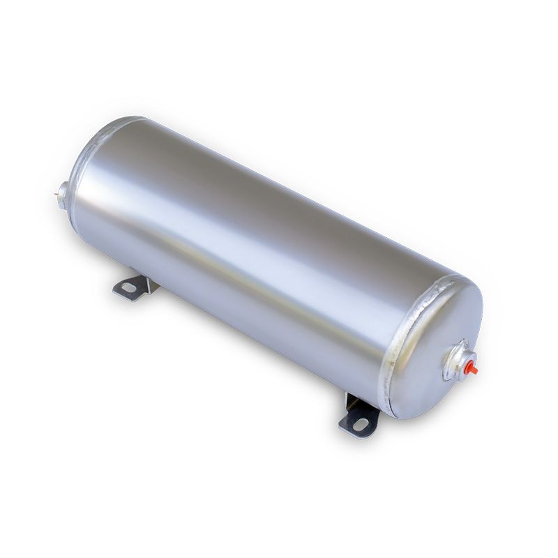2 gallon aluminum air tank with two 1/4" npt ports and one 1/8" npt port.
