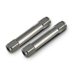 Billet aluminum tie rod adjusters for 1955-1957 Chevy Car.