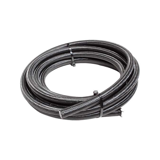 Snow Performance 12 Black Nylon Braided Stainless PTFE Hose - 15Ft.