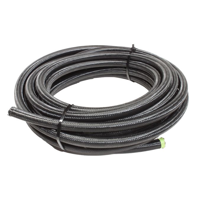 Snow Performance 12 Black Nylon Braided Stainless PTFE Hose - 30Ft.