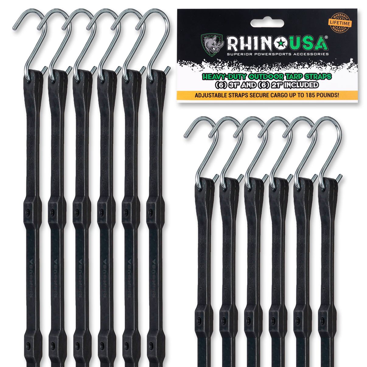 RHINO USA HEAVY DUTY BUNGEE - SET OF 12