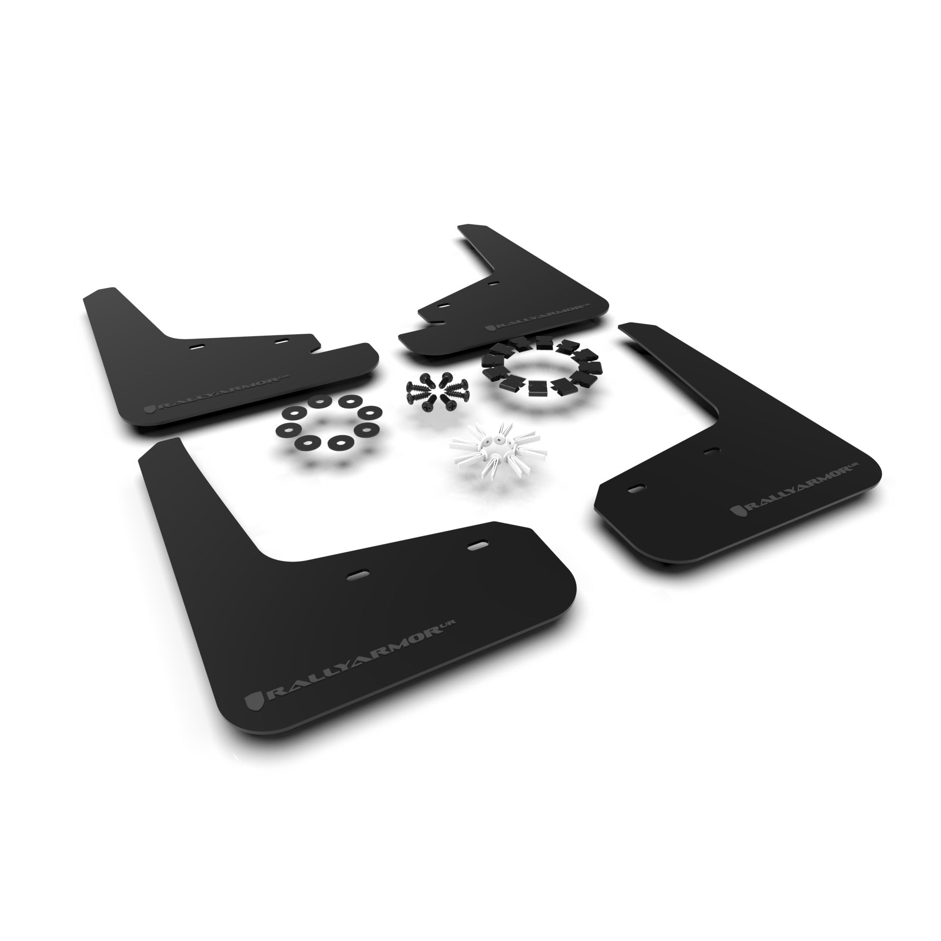 Rally Armor MF72-UR-BLK/DGRY - 2020-26 Tesla Model Y, Juniper Y - Black Mud Flap/Dark Grey Logo