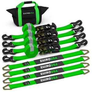 RHINO USA HEAVY DUTY VEHICLE TIE DOWN KIT- GREEN